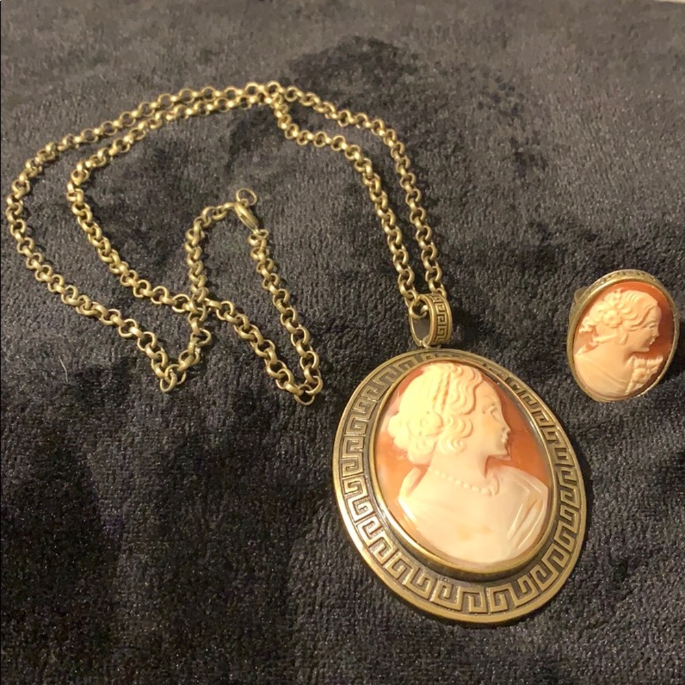 Amedeo Cameo Necklace and Ring